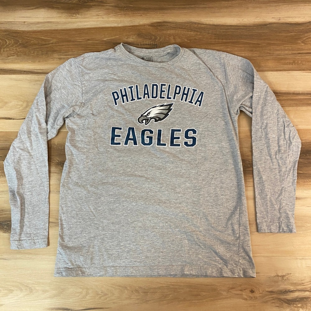 Philadelphia Eagles Long Sleeve T Shirt Mens Large NFL Pro Line Fanatics Gray